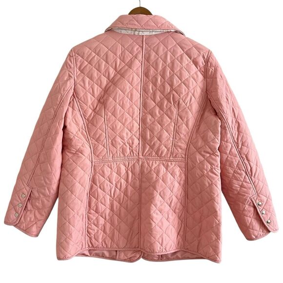 New Chicos Quilted Barn Jacket Sz 2 L Pink Chore Country Heritage Preppy - Picture 4 of 16